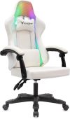 Кресло для геймеров KNIGHT Wolf RGB белый, эко.кожа/сетка, KNIGHT WOLF RGB WH