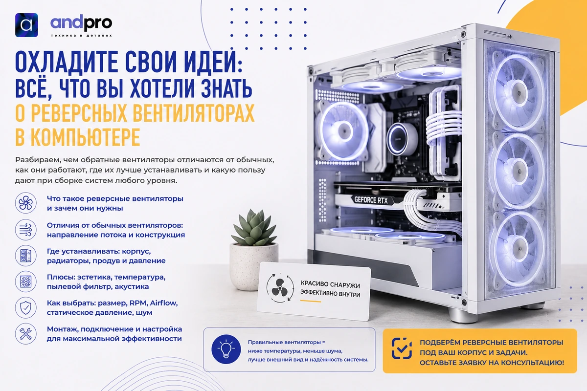Охладите свои идеи: всё, что вы хотели знать о реверсных вентиляторах в компьютере