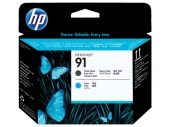Печатающая головка HP 91 Струйный Матовый черный/Голубой, C9460A