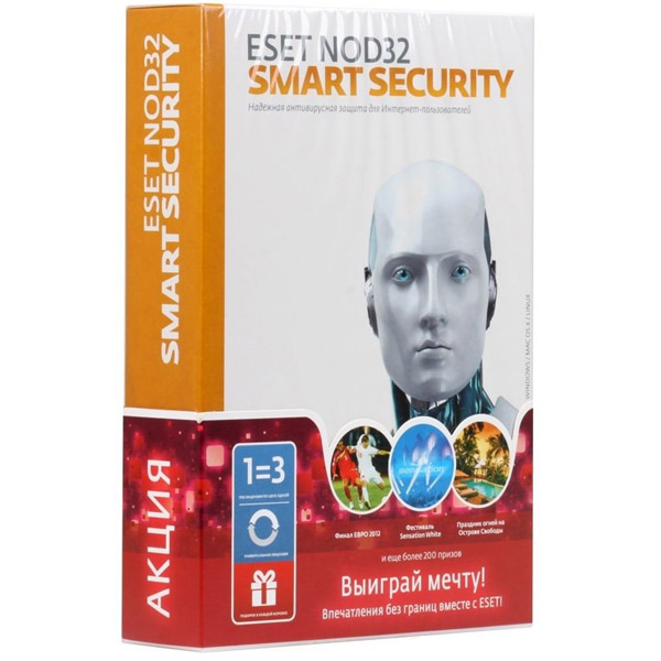 Картинка - 1 Право пользования ESET NOD32 Smart Security Рус. 3 Box 12 мес., NOD32-ESS-1220(BOX)-1-1