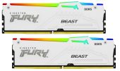 Комплект памяти Kingston FURY Beast White RGB XMP 2х16 ГБ DIMM DDR5 5600 МГц, KF556C40BWAK2-32