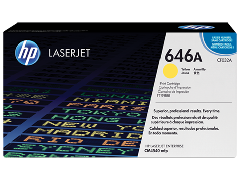 Картинка - 1 Тонер-картридж HP 646A Лазерный Желтый 12500стр, CF032A