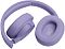 Фото-8 Гарнитура JBL Tune 720BT Purple, нижняя часть чашки крупным планом; видны кнопка питания, аудиоразъём 3,5 мм, кнопки громкости и управления, а также сложенное оголовье; изображение помогает странице товара показать интерфейсы и элементы управления.
