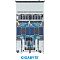 Фото-5 Серверная платформа Gigabyte R184-S91 rev. AAV1, вид сверху со снятой крышкой; видны материнская плата синего цвета, два процессорных сокета, ряды слотов памяти и вентиляторный модуль перед ними, что помогает странице товара показать внутреннюю компоновку платформы.
