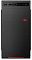 Фото-3 Настольный компьютер iRU Opal 613 Mini Tower, фронтальный вид: чёрная передняя панель с логотипом iRU, верхняя чёрная вставка с USB-портами и двумя аудиоразъёмами, справа круглая кнопка питания, снизу красная полоска. Полезно для страницы товара, чтобы показать внешний вид и элементы управления спереди.