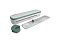 Фото-3 Ламинатор Office Kit L2307G, комплект под углом: ламинатор с зелёной окантовкой рядом с прозрачным резаком и зелёным обрезчиком углов. Контекст: предметное фото на белом фоне. Важно для страницы: показывает аксессуары и корпус с другого ракурса.