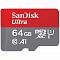 Фото-1 Карта памяти SanDisk Ultra microSDXC UHS-I Class 1 C10 64GB, SDSQUA4-064G-GN6MN