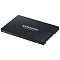 Фото-2 SSD Samsung SM883 MZ7KH960HAJR-00005 960GB, ракурс сверху под углом. Видны лицевая панель тёмно-серого цвета, логотип Samsung, тонкий профиль корпуса и боковой торец с интерфейсной частью. Фото помогает оценить форму корпуса и посадочный формат накопителя.