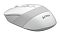 Фото-3 Проводная мышь A4Tech Fstyler FM10 White, правый задний ракурс; на фото белая спинка с логотипом A4TECH, серая боковая вставка с рельефными линиями и светло-серое основание; изображение показывает заднюю часть и текстуру корпуса для страницы товара.