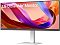 Фото-13 Монитор LG 34U530A-W 34 дюйма, вид спереди под углом справа; тонкие рамки, белая стойка и широкое основание, фото важно для оценки дизайна монитора на странице товара.