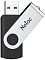 Фото-5 USB-накопитель Netac U505 16 ГБ NT03U505N-016G-32BK; накопитель показан в полуоткрытом положении на светлом фоне. Видны черный цилиндрический корпус, серебристая поворотная скоба с логотипом Netac и открытый USB-разъём. Фото важно для страницы, потому что показывает механизм раскрытия корпуса.