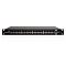 Фото-2 Коммутатор Ubiquiti EdgeSwitch 48 500W ES-48-500W, фронтальный вид на белом фоне: видна полная лицевая панель с 48 сетевыми портами, четырьмя uplink-слотами и индикаторами справа. Подходит для страницы товара, где важно показать расположение всех интерфейсов на передней панели.