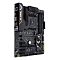 Фото-2 Материнская плата ASUS TUF Gaming B450-Plus II ATX, вид платы спереди под углом; видны сокет AMD AM4, четыре слота памяти, радиатор с логотипом TUF, слоты PCIe и чёрный текстолит с серым рисунком для страницы товара.