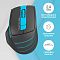 Фото-4 Беспроводная мышь A4Tech FG30S Blue, информационный слайд: крупный вид сверху с подписями 2.4 GHz, беспроводное подключение, бесшумное нажатие и две боковые кнопки; объясняет ключевые видимые органы управления на странице товара.