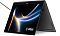 Фото-11 Ноутбук MSI Prestige 16 Flip AI C3MTG-028RU, режим трансформера под углом со стилусом у экрана. На фото видны шарнир 360&deg;, сенсорный экран, вентиляционная кромка и боковые порты, цвет графитовый. Изображение показывает работу устройства в режиме планшета.