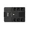 Фото-2 ИБП Powerman Brick 600 VA 6117367, вид сверху; шесть верхних розеток, центральная кнопка, световые индикаторы и продольные вентиляционные прорези по корпусу; фото важно для страницы товара, чтобы показать расположение розеток.