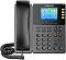 Фото-4 IP-телефон Flyingvoice FIP13G, чёрный, вид спереди. На фото вертикально установленная трубка, цветной дисплей, клавиши быстрого доступа, цифровой блок и витой шнур. Изображение показывает фронтальный вид SIP-телефона и расположение элементов управления на странице товара.