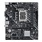 Фото-3 Материнская плата ASUS Prime H610M-K D4, вид сверху: чёрный текстолит с белыми линиями, сокет LGA1700, два слота памяти и радиатор чипсета внизу; на белом фоне, показывает компоновку и разъёмы для карточки товара.
