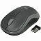 Фото-3 Беспроводная мышь Logitech M186, чёрный корпус, вид сверху под углом с USB-ресивером рядом; показаны колесо прокрутки, цельная верхняя панель и компактный приёмник; изображение на белом фоне для страницы товара и комплекта поставки.