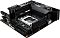 Фото-9 Материнская плата ASUS ROG Strix Z890‑I Gaming WiFi, вид на заднюю панель I/O под углом: HDMI, несколько USB, сетевой порт, кнопка BIOS FlashBack и два разъёма антенн Wi‑Fi, чёрная рамка; важно для выбора кабелей и подключения периферии.