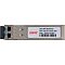 Фото-2 Трансивер Lonte Technology AC XP 3G10 10 SFP+ 10GBase LR, вид сбоку; металлический корпус, наклейка с параметрами на боковой грани, оптический разъём с чёрной заглушкой; серебристый и чёрный.