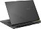 Фото-7 Игровой ноутбук ASUS ROG Strix G16 G614PP-WH94, вид сзади слева в полуоткрытом положении. Видны тёмно-серая крышка с логотипом ROG, диагональная печать Strix на крышке и широкая задняя вентиляционная зона с зелёными вставками по углам. Фото помогает оценить внешний вид крышки и систему охлаждения под углом.