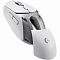 Фото-5 Мышь Logitech G309 LIGHTSPEED, вид снизу на бело-серый корпус; на фото видны оптический сенсор, переключатель ON/OFF, круглая нижняя крышка с логотипом G и белые скользящие ножки; изображение важно для страницы товара, потому что показывает конструкцию основания и органы управления снизу.