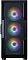 Фото-5 Корпус Zalman I3 NEO V2 Black, фронтальный вид; через мелкую сетку видны три фронтальных вентилятора с кольцевой RGB-подсветкой, по бокам фасада расположены углублённые вертикальные вставки, фото показывает конструкцию передней панели корпуса.