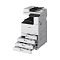 Фото-3 МФУ Canon imageRUNNER 2930i, ракурс спереди слева с открытыми лотками: выдвинуты лотки подачи с направляющими и уложенной бумагой; показывает загрузку бумаги и конструкцию лотков.