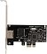 Фото-9 Сетевая карта PCIe Digma DPE101G-TX V2 &mdash; вид платы сбоку/сверху на белом фоне; различимы разъём RJ‑45 на планке, кварцевый резонатор и маркировка модели на текстолите; показывает расположение компонентов и порта для подключения.