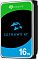 Фото-2 Жесткий диск Seagate SkyHawk AI ST16000VE004 16 ТБ, вид спереди под углом справа; показаны лицевая панель, боковая грань и толщина корпуса 3.5 дюйма. Зеленый, черный, голубой и серебристый цвет. Изображение для страницы товара, чтобы показать объемный ракурс диска.