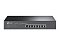 Фото-1 Коммутатор TP-Link TL-SG1008, вид спереди под углом: компактный синий металлический корпус, на фронтальной панели 8 портов RJ45, слева светодиодные индикаторы и логотип TP-Link; изображение показывает основную компоновку интерфейсов и настольный форм-фактор устройства.