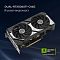 Фото-16 Видеокарта ASUS GeForce RTX 5060 Ti Dual OC 16GB, рекламный слайд с моделью; на синем фоне показана видеокарта под углом и надпись DUAL-RTX5060TI-O16G. Фото для страницы товара помогает соотнести изображение устройства с обозначением модели.