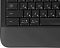 Фото-4 Мембранная клавиатура Logitech Signature K650, крупный план левой нижней части; клавиши Caps Lock, Shift, Ctrl, Opt, Start, Cmd, Alt и край встроенной подставки для запястий с текстурой, чёрный корпус; фото важно для страницы товара как показ модификаторов и опоры для рук.