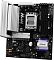 Фото-5 Материнская плата ASRock A620AM PRO RS, ракурс под углом сверху: показаны сокет AM5, силовые элементы с радиатором, четыре слота памяти и радиатор чипсета с подсветкой; изображение уточняет ориентацию разъёмов и крепёжных зон.