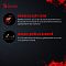 Фото-19 Проводная мышь A4Tech Bloody A70 Matte Black на информационном промо-слайде с пиктограммами переключателя и схемой двойного клика; рядом размещён текст о времени отклика 0,2 мс и отсутствии случайных двойных нажатий, изображение для страницы товара, чтобы показать внутренние переключатели и тематические пояснения.
