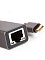 Фото-2 Сетевая карта VCOM DU320M, крупный план порта RJ-45 и штекера USB Type-C; серый корпус адаптера, чёрная рамка вокруг Ethernet-порта и золотистый контакт USB-C. Фото товара для страницы USB‑Ethernet адаптера, показывает интерфейсы подключения крупно.