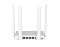Фото-11 Wi‑Fi роутер Netcraze Speedster NC‑3013, задняя панель крупно; синий Ethernet‑порт, три Ethernet‑порта рядом, круглый разъём питания и небольшой переключатель; фото показывает точки подключения и органы управления на задней стороне.
