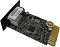Фото-1 SNMP‑карта Smartwatt SNMP Mini Card 3 (4512020450005): вид под углом &mdash; зелёная плата с экранированным сетевым модулем, батарейкой‑таблеткой, контактным разъёмом для слота и штыревой колодкой; важно для понимания компоновки платы и установки в ИБП.