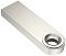 Фото-5 USB-накопитель Netac U278 128 ГБ, вид с обратной стороны: гладкий серебристый металлический корпус без маркировок, на торце круговое отверстие под кольцо; на белом фоне, чтобы показать заднюю поверхность на странице товара.