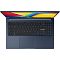 Фото-3 Ноутбук ASUS Vivobook 15 X1504VA-BQ322, левый бок закрытого корпуса крупным планом; виден USB-A, рядом световые индикаторы и ряд вентиляционных отверстий снизу основания, синий корпус, фото важно для страницы товара как показ левой боковой панели
