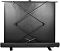 Фото-3 Напольный проекционный экран Cactus FloorExpert CS-PSFLE-160X120, вид сзади, ножничный X-образный механизм подъёма и перекрёстные штанги, чёрный корпус и опорные ножки