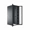 Фото-3 Напольный шкаф C3 Solutions RF 42U 800x1200 мм, чёрный, вид спереди справа с приоткрытой передней дверью. На фото видны металлический каркас, перфорированная дверь, боковая панель и внутренние монтажные стойки. Изображение дополняет страницу товара другим ракурсом и показывает доступ к оборудованию внутри шкафа.