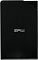 Фото-7 Внешний HDD Silicon Power Stream S03 1TB, фронтальный вид; чёрная лицевая панель с логотипом SP Silicon Power, диагональный срез одного угла и глянцевая рамка по периметру