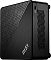 Фото-7 Неттоп MSI Cubi 5 1M 617XRU Mini PC, фронтальный вид; на фото крупно показаны верхняя крышка с диагональной шлифовкой, логотип MSI, аудиоразъём, два USB-A, USB-C и кнопка питания; изображение важно для страницы как наглядное представление фронтальных подключений и дизайна корпуса.