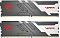 Фото-5 Комплект памяти Patriot Viper Venom RGB PVVR532G560C36K, фронтальный вид двух модулей на светлом фоне; чёрно-серые радиаторы, белые вставки справа, красные логотипы и золотистые контакты по нижнему краю; важно для страницы товара, потому что показана лицевая сторона обоих модулей.
