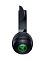 Фото-6 Наушники Razer Kraken Kitty V2 BT, чёрная гарнитура, боковой вид одной чашки; видны перфорированная круглая крышка с логотипом Razer, светящееся кольцо и вертикальная стойка оголовья; фото помогает оценить профиль чашки на странице модели.