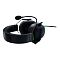 Фото-4 Гарнитура Razer BlackShark V2 X RZ04-03240100-R3M1, вид сверху под углом. Видны мягкое оголовье с рельефной меткой R, внутренняя часть амбушюр, микрофон и зелёный кабель, выведенный от чашки. Фото раскрывает форму оголовья и внутреннюю посадочную часть модели.