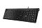Фото-2 Мембранная клавиатура Genius SlimStar 230II, вид спереди под углом справа; показаны полноразмерная раскладка, цифровой блок, верхний ряд дополнительных кнопок и тонкий чёрный корпус; ракурс помогает оценить форму корпуса и компоновку модели на странице товара.