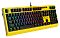 Фото-4 Клавиатура A4Tech B810RC Bloody Punk Yellow, вид сверху под углом спереди; на фото показаны RGB-подсветка, верхний ряд функциональных клавиш, цифровой блок и проводной кабель, жёлтый и чёрный цвет; изображение помогает увидеть подсветку и раскладку на странице товара.